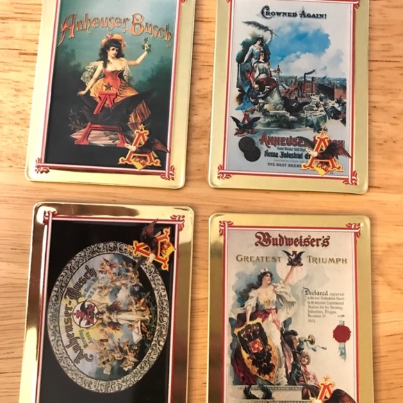 Vintage 1996 Anheuser-Busch Embossed Metal Collector Tin 10 Card Set Budweiser - Picture 9 of 11